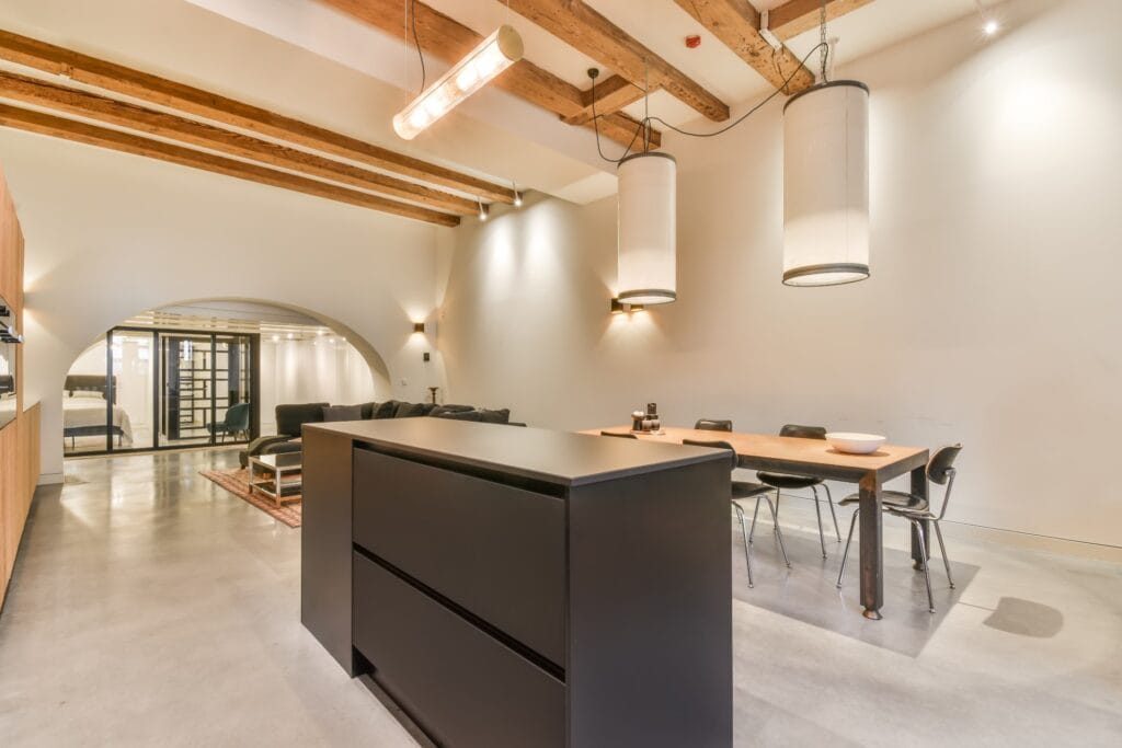 Beige beton cire muur